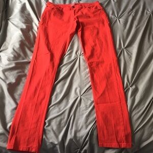 Red Skinny Pants Y2K